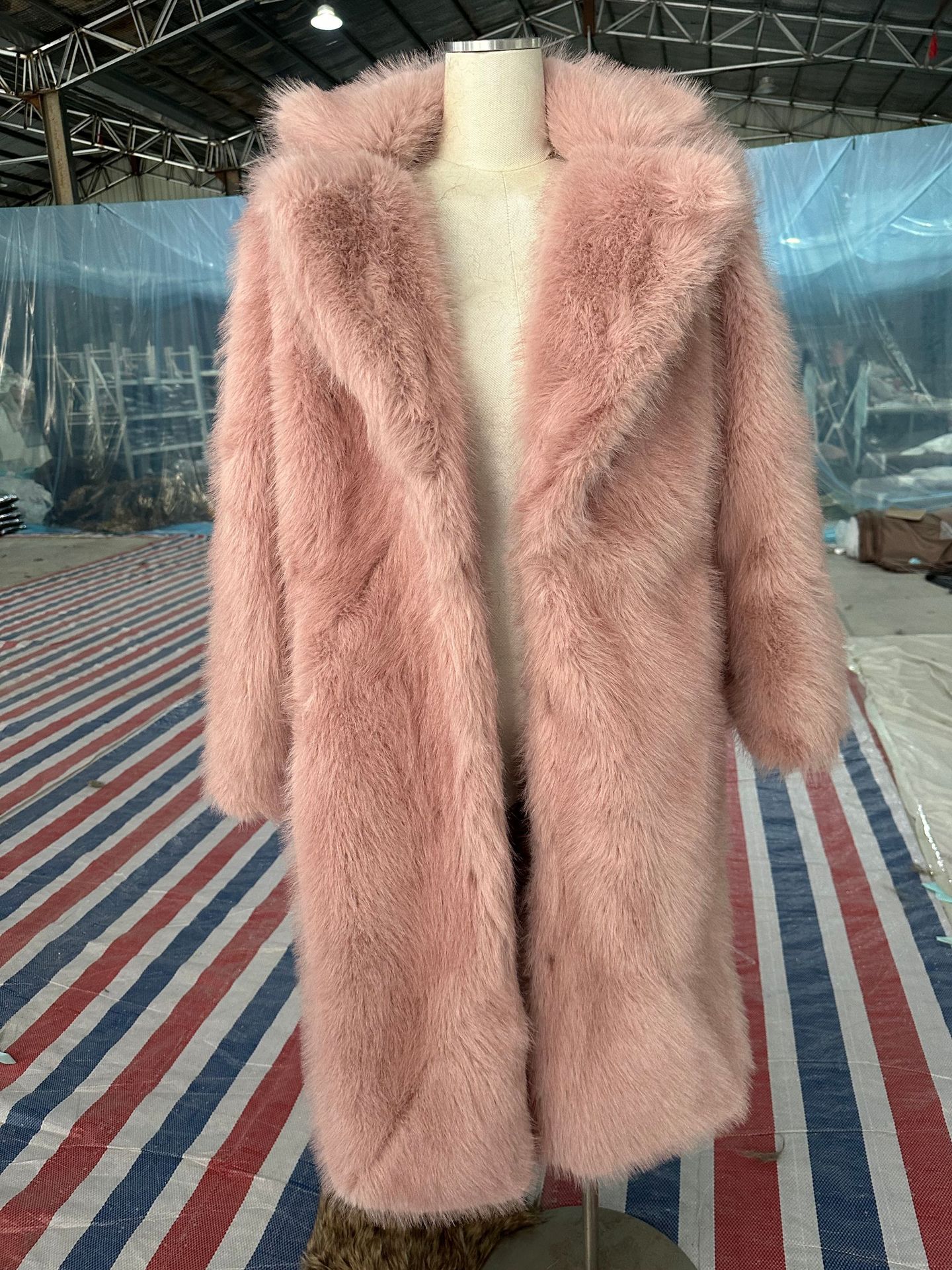 Laid-back Style Fox Fur Coat Faux Fur Brown