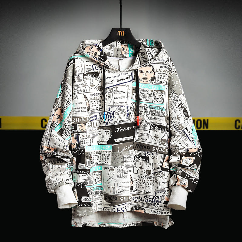 Sweat à capuche oversize à imprimé floral Luxanique pour homme