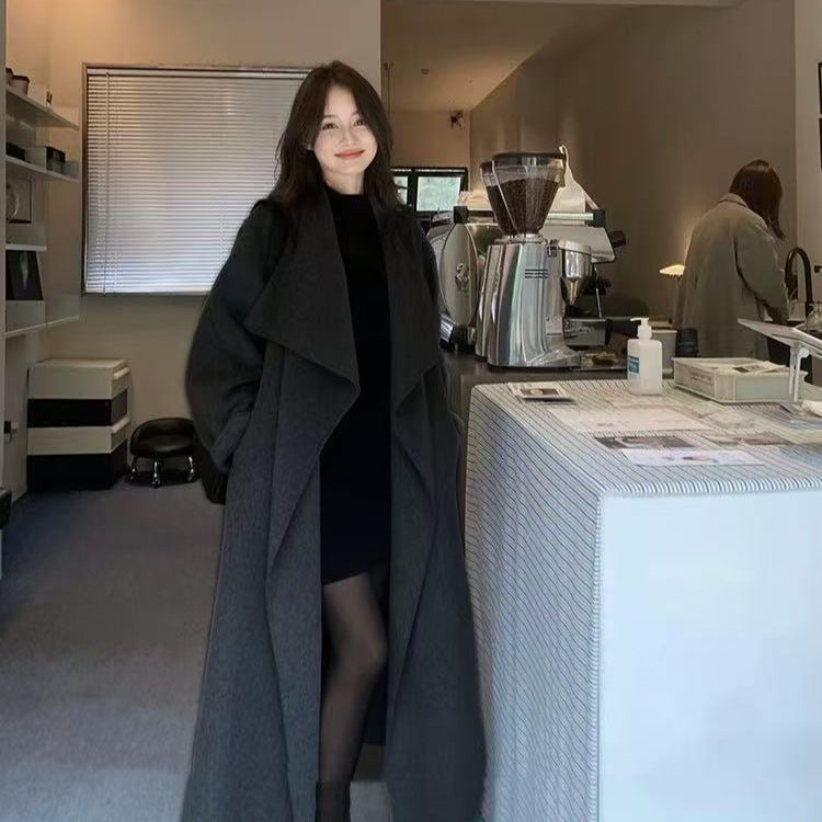 Fashionable Double-Faced Wool Coat For Women
