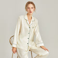 Silk Pajamas Womens Long-Sleeve Two-Piece Set