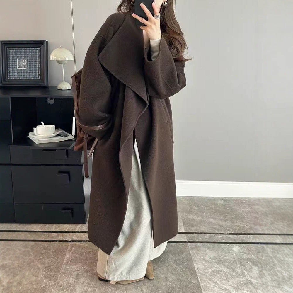 Fashionable Double-Faced Wool Coat For Women
